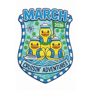 March 2026 Cruise Door Magnet Set – Cruisin' Adventures Ducks + 2 Shamrocks